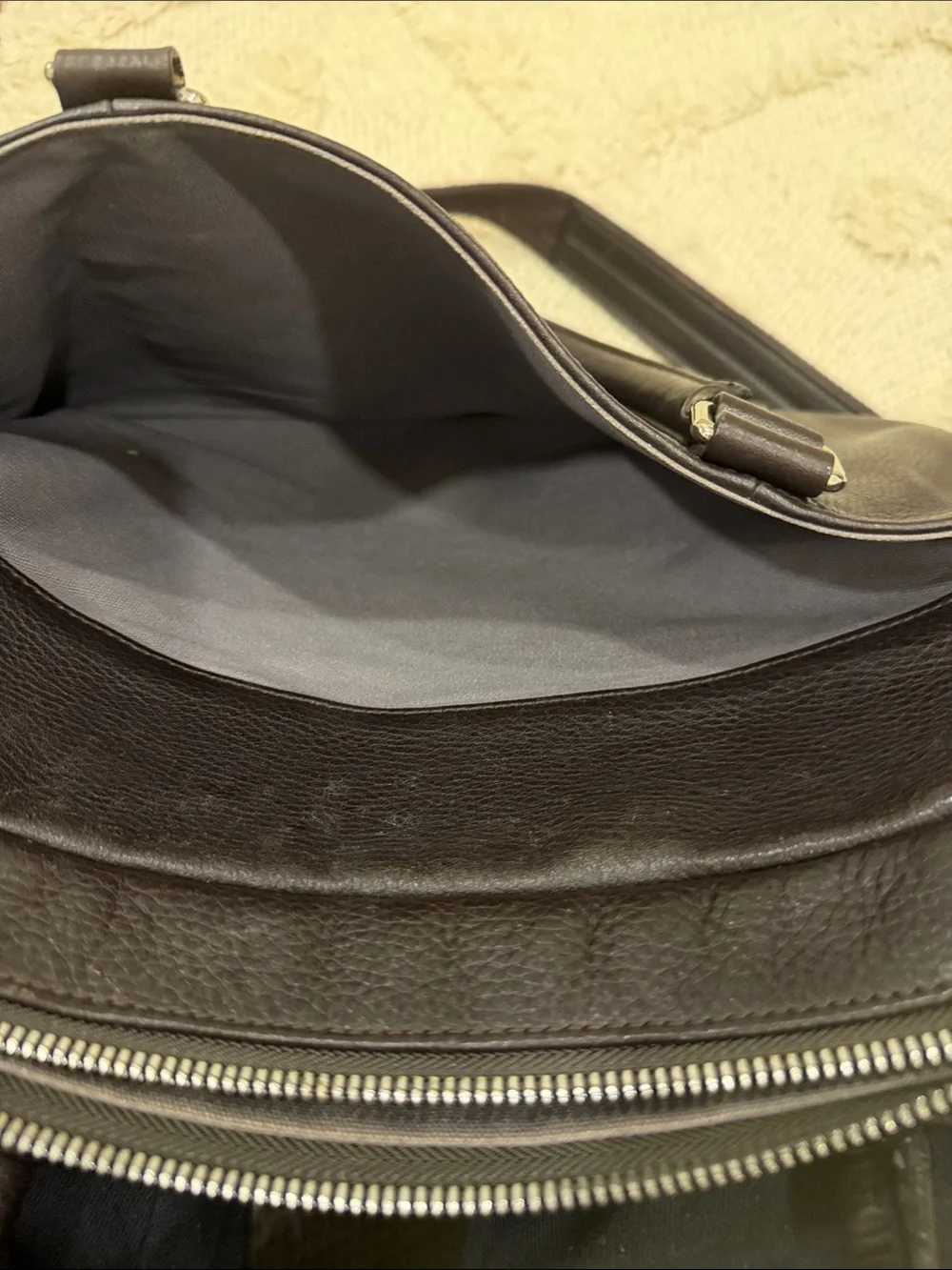Shinola Dark Brown Leather Briefcase with Shoulder Strap